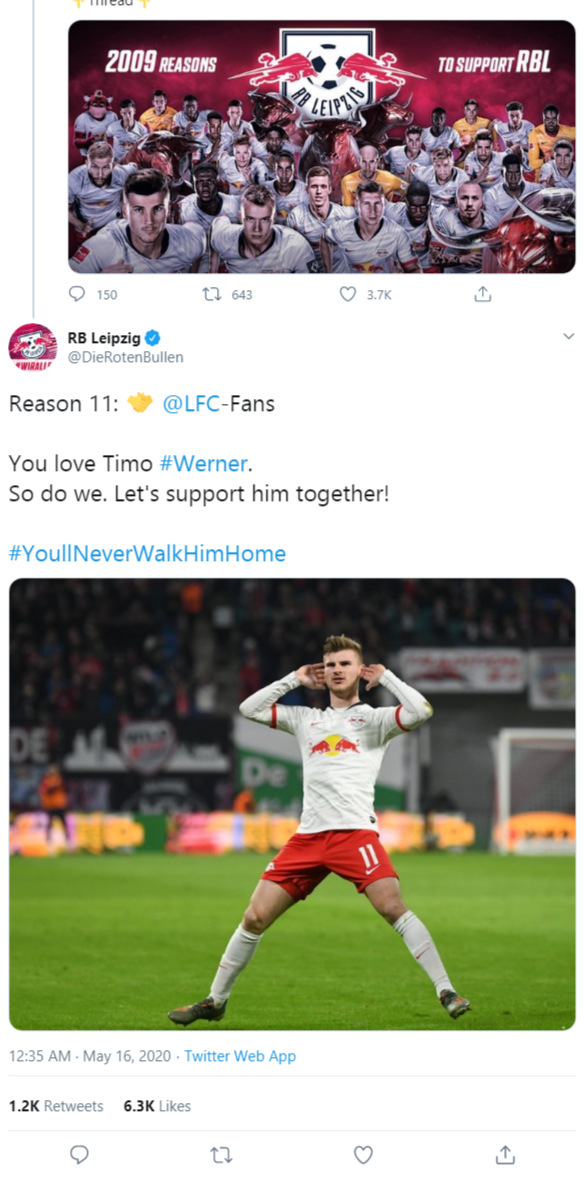 Liverpool fans are celebrating Timo Werner, Leipzig responded  
