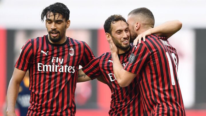 Hakan Calhanoglu scored a penalty as Milan defeated Roma in a Europa League clash