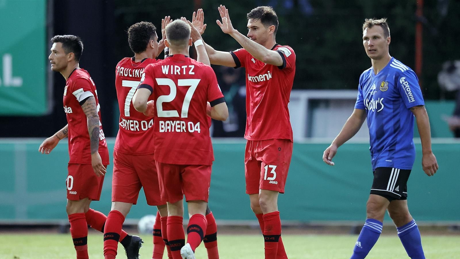 Bayer Leverkusen defeated Saarbruecken by 3-0  