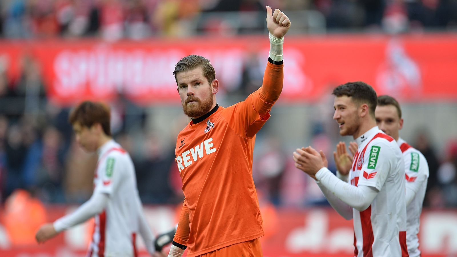 Cologne's Timo Horn has saved a penalty against Augsburg  