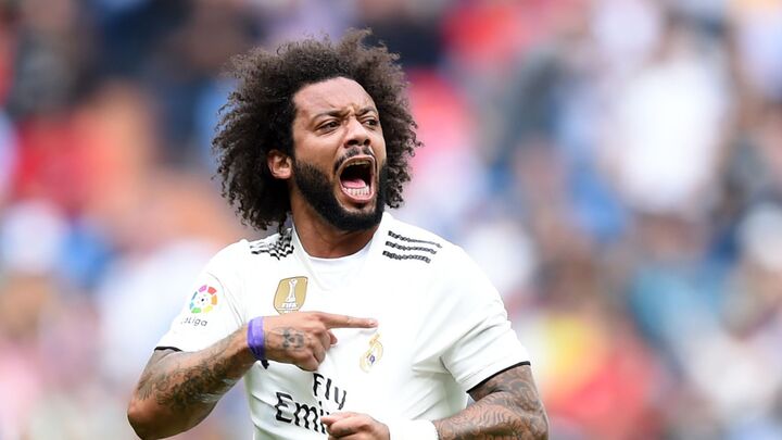 The Brazilian full-back Marcelo raised his right fist in protest