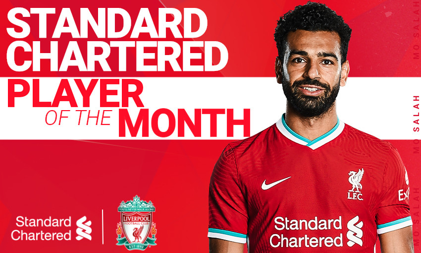 Mohamed Salah becomes the Standard Chartered Men’s Player of the Month